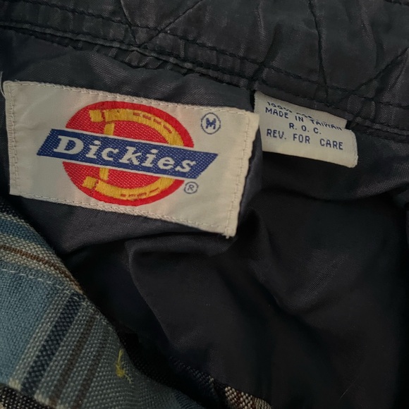 Dickies Button Up Vintage Work Shirt Plaid Blue and Brown Vintage Dickies - Picture 8 of 9